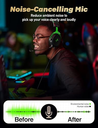 Miniatura 3 de Gaming Headset for PS4 PC Xbox 1 PS5 Controller Noise Cancelling Over Ear Headphones with Mic Surround Sound Wired Gamer Headsets for Computer