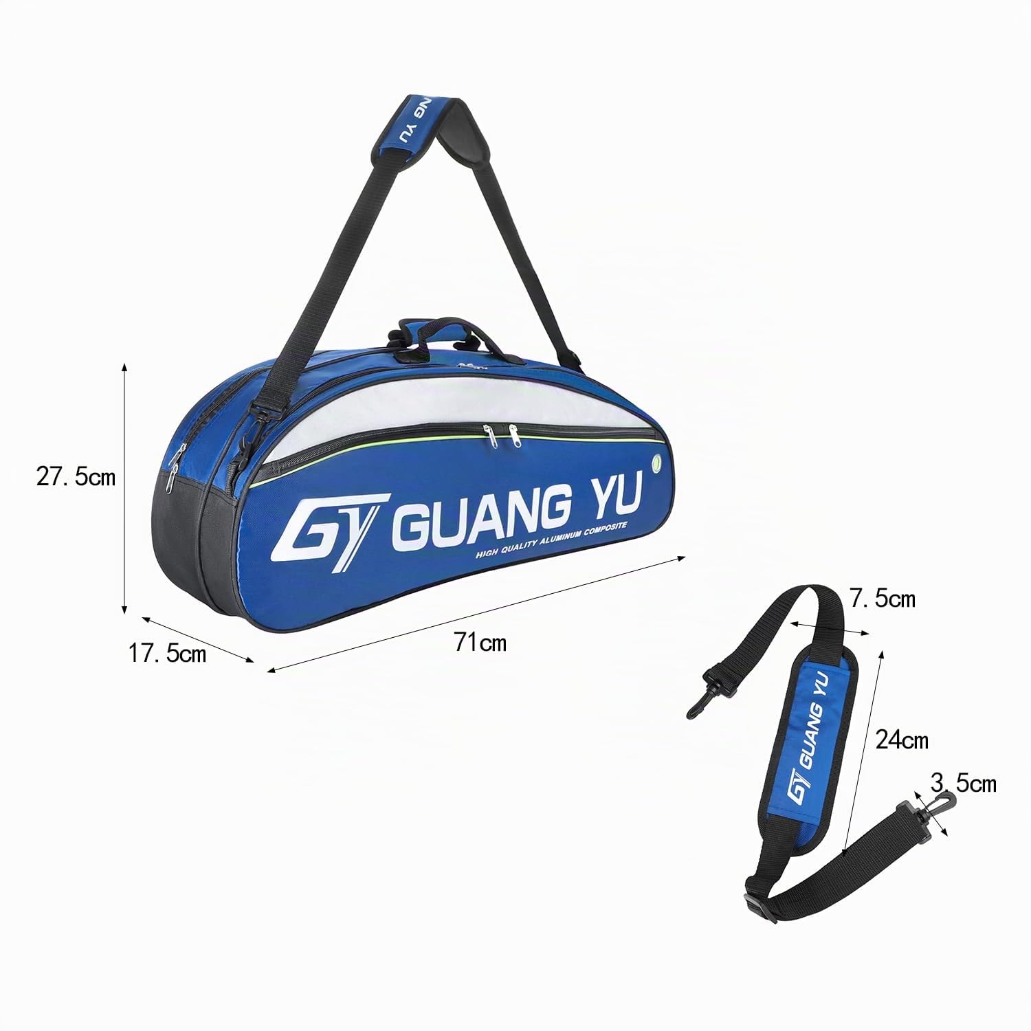 IBLUELOVER Sac de Raquette de Badminton Sac Raquettes de Tennis Sac à Bandoulière Raquettes Squash Transport 3-6 Raquettes Sac de Sport Volants Poche Contenir Chaussures Etanche Sac de Rangement