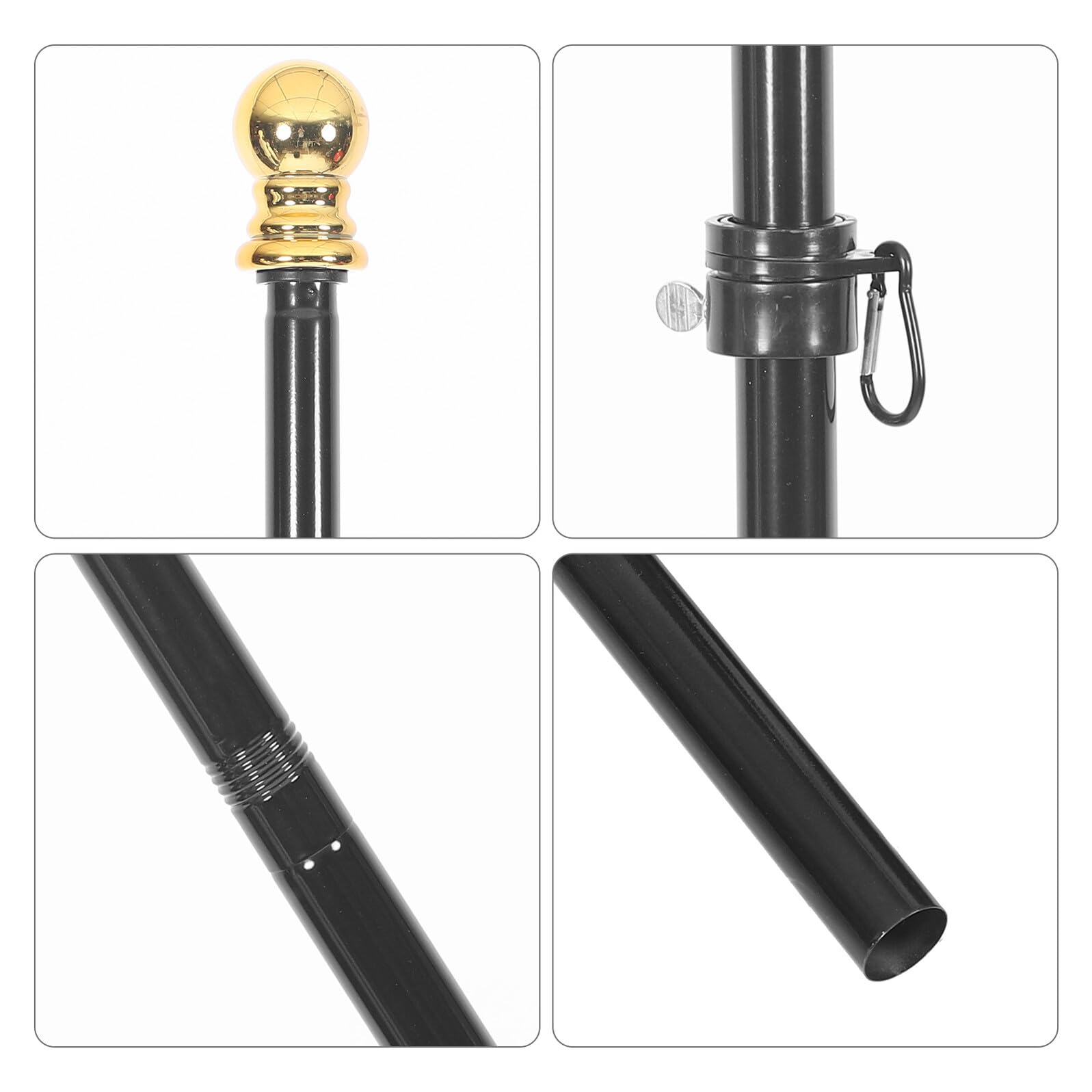 Angoily Asta Bandiera in Acciaio Inossidabile 180 CM 5 Sezioni Supporto Girevole per Esterni Resistente alla Ruggine e Smontabile per Giardino Veranda Casa