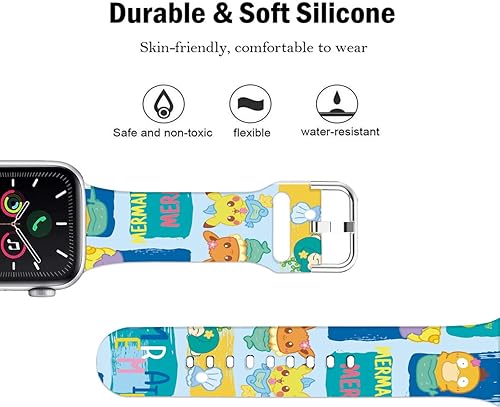 Miniatura 3 de Compatible con Apple Watch Band Pikacu Mermaid Fish de 1.92 pulgadas, 1.81 pulgadas, 1.77 pulgadas, 1.73 pulgadas, 1.65 pulgadas (serie 3, 2, 1),