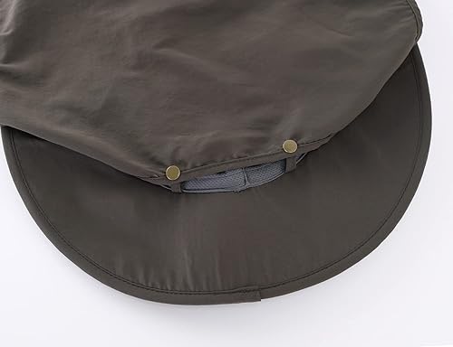 Miniatura 8 de Home Prefer Sombrero de sol para hombre al aire libre UPF50+ con solapa para el cuello, protección UV, ala ancha, safari, pesca, senderismo,