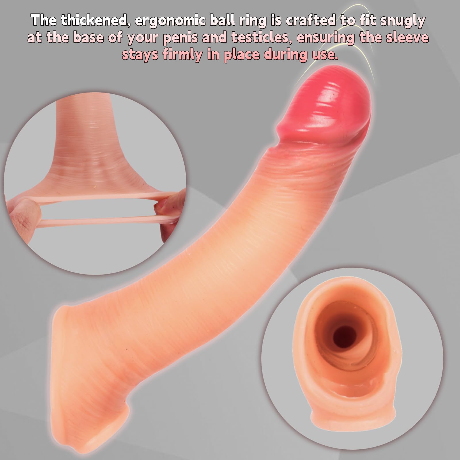 Guaina Fallica, Guaina Pene Indossabili Morbido, Peni Fallica Indossabili Allunga Uomo Testicoli Anello Pene, Masturbtore per Sexy Toys Giochi Erotiici Coppie