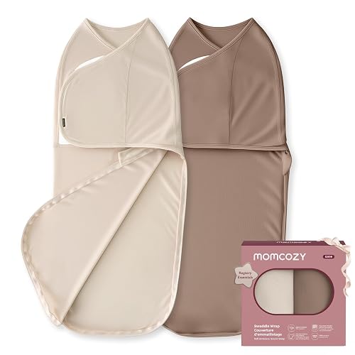 Momcozy Swaddles for Newborns, Quiet Fastener Swaddle Suitable for Infant 0-3 Months, New-Parent-Friendly Sleep Sack, Reduce Startle Reflex, Newborn Boys Girls Registry Essentials, 2-Pack, Harmony