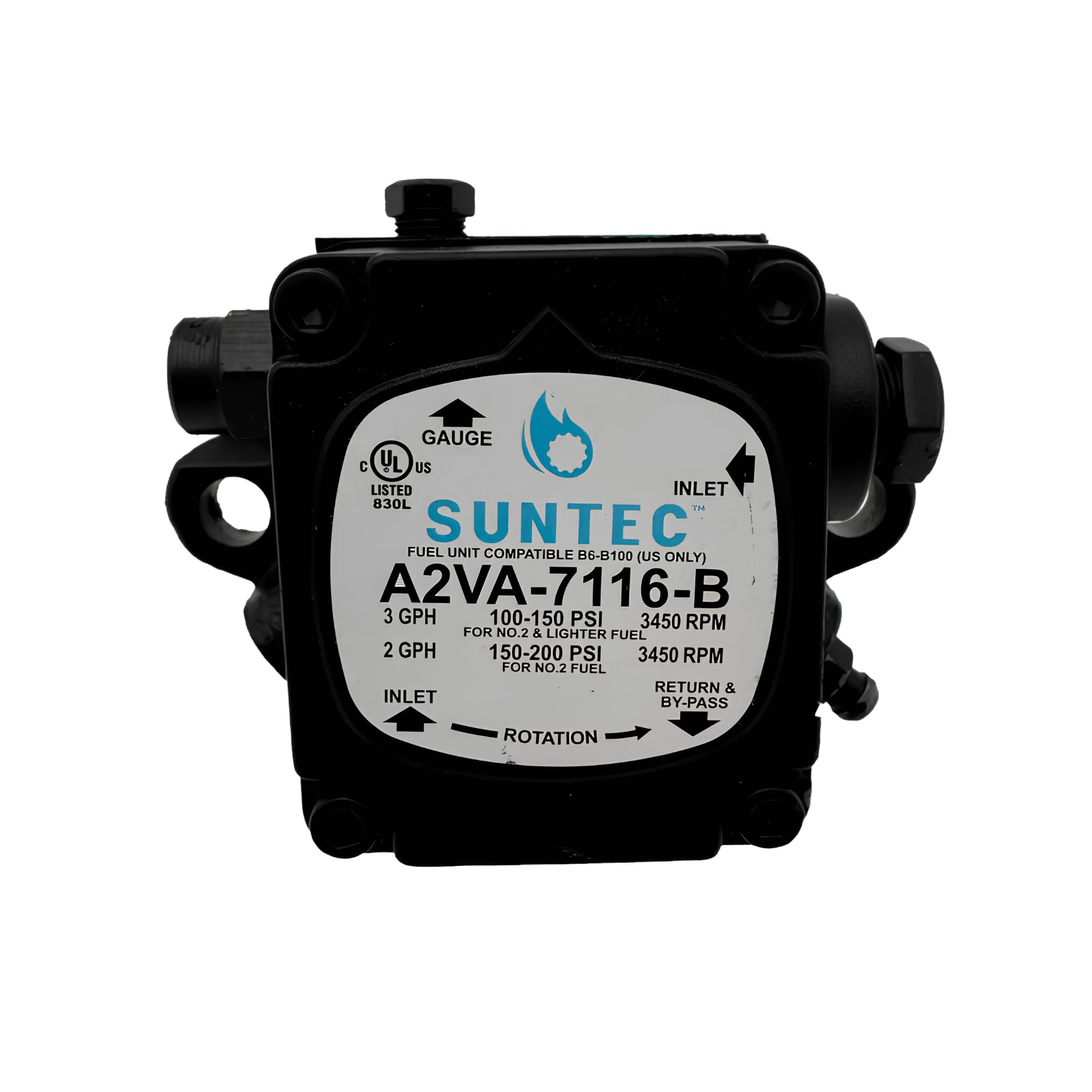 Amazon.com: 100 PSI at 3 GPH A2VA-7116 Single Stage Oil Fuel Pump