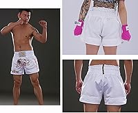 Vista 131 de Fluory - Pantalones cortos de lucha para muay thai, shorts de MMA, ropa de entrenamiento para lucha en jaula, grappling, artes marciales, kickboxing