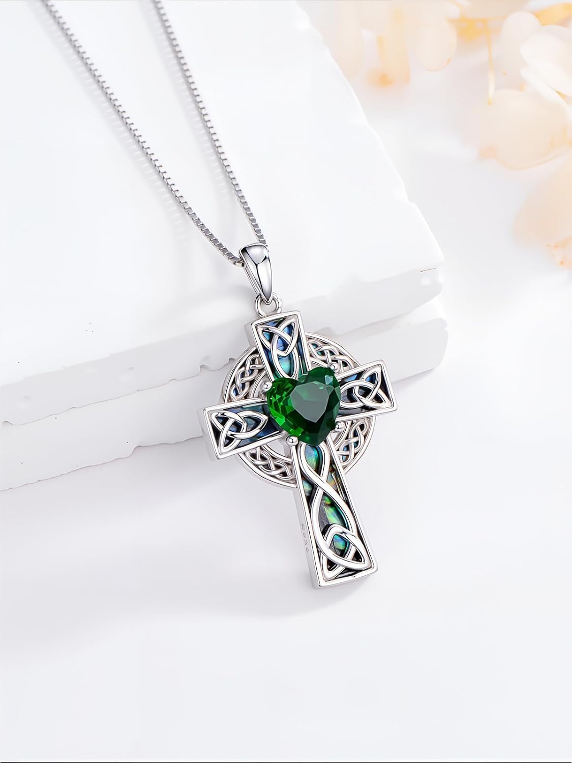 Celtic Knot/Four Leaf Clover Cross/Lilith/Pentagram Necklace for Women 925 Sterling Silver Irish Claddagh Jewelry Gift for Mom Wife Mother’s Day - Image 4
