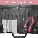 Dress Garment Bag, Black, 65" L x 26" W x 5" D, Nylon, Zipper Closure, Extra Long Size, Clear Window, Travel Friendly