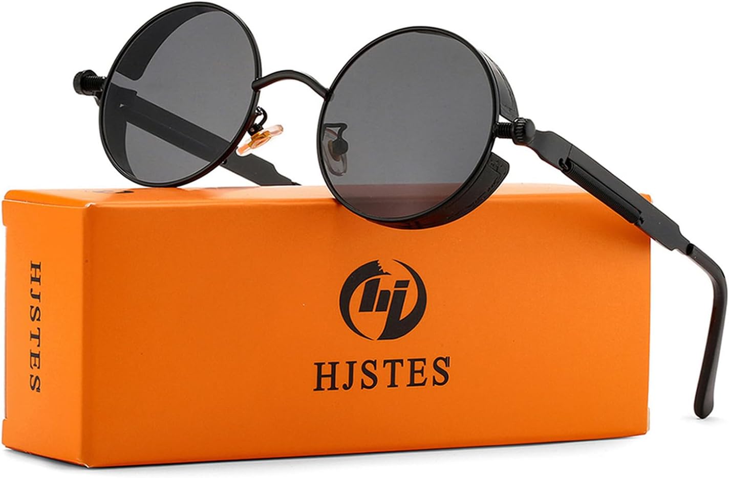 HJSTES Vintage Round Steampunk Sunglasses for Women Men Circle Gothic Glasses Retro Metal Frame - Image 4