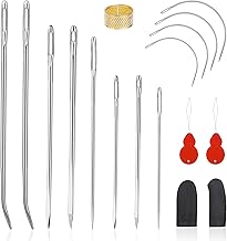 Upholstery Repair Kit 12pcs Leather Sewing Needles Hand Sewing Needles Triangular Needles Bag Needles for Canvas Repair