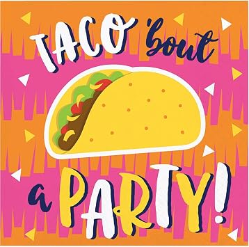 Creative Converting Fiesta Fun Taco Beverage Napkins