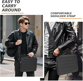 NIDOO 16 Inch Hard Shell Laptop Sleeve Shockproof Shoulder Bag Protective Carrying Case for 15 MacBook Air M4/ 16 MacBook Pro/ThinkBook 16 16p/ ThinkPad E16 L16 T16 P16/ IdeaPad Slim 5 5i 3i/XPS 16
