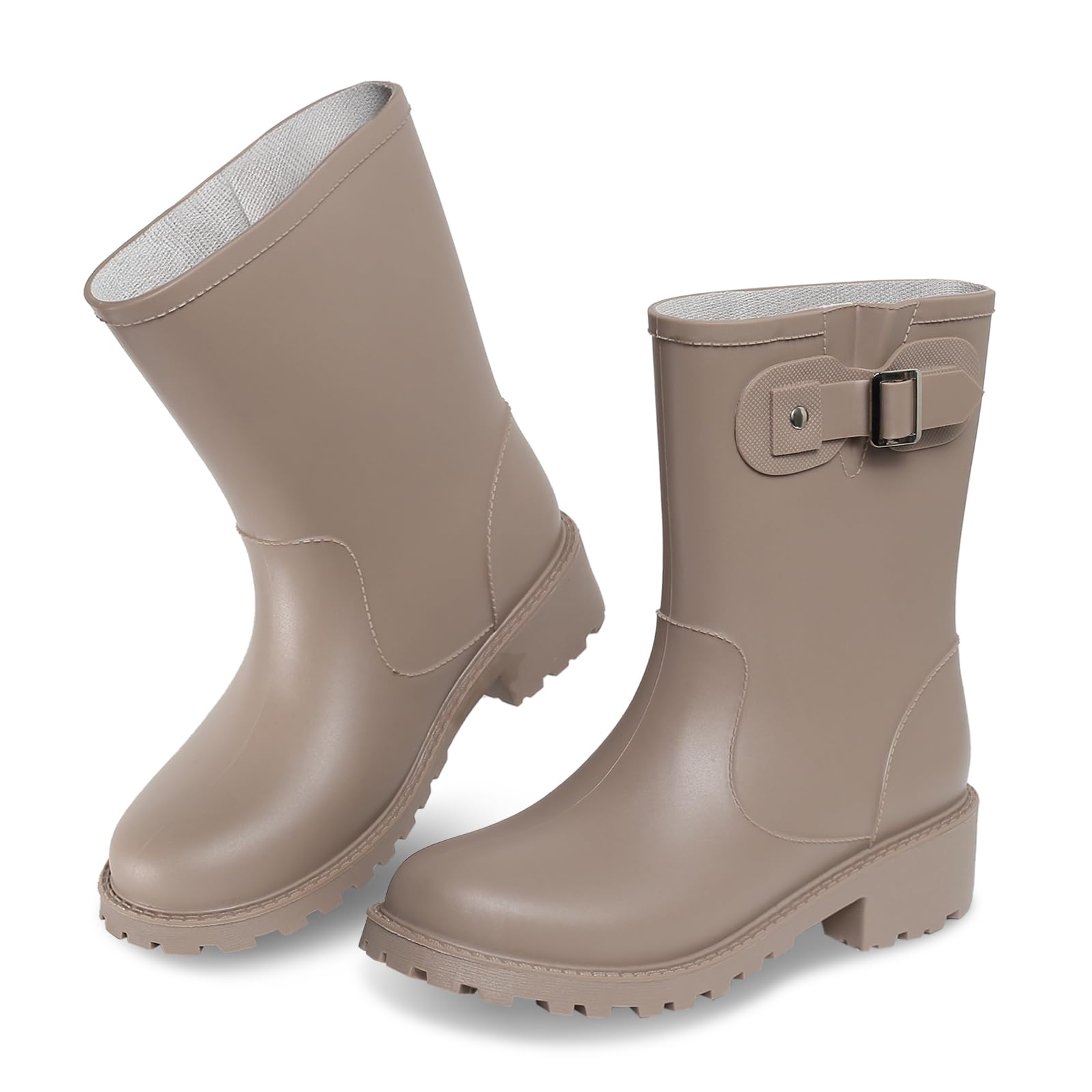 youermeiWomen's Rain Boots Mid-Calf Waterproof, Comfort Rain Boots for  Women Anti-slip Soft Outsole, Lightweight Rubber Chelsea Rain Boots for  Garden