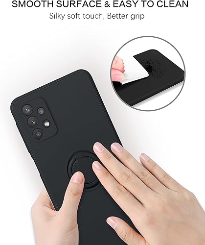 Miniatura 7 de BENTOBEN Funda para Samsung Galaxy A32 5G de silicona delgada con soporte de anillo de 360 soporte magnético para coche goma suave antiarañazos