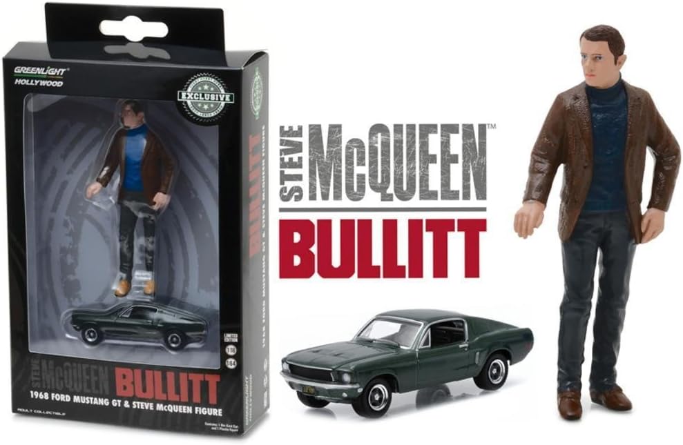 Greenlight 1968 Ford Mustang GT Fastback 1:64 + Bullitt Figur McQueen 1:18 29931