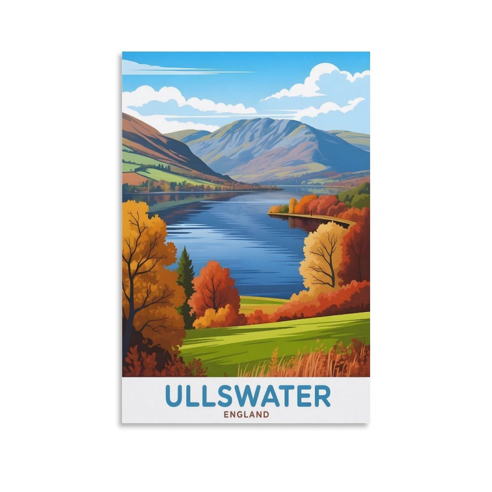 EZMLFA Diamond Painting Kits for Adults,Ullswater England 5D Diamond Painting Kit for Adults Beginners, DIY Full Round Drill Gem Art Kits for Home 30x40cm