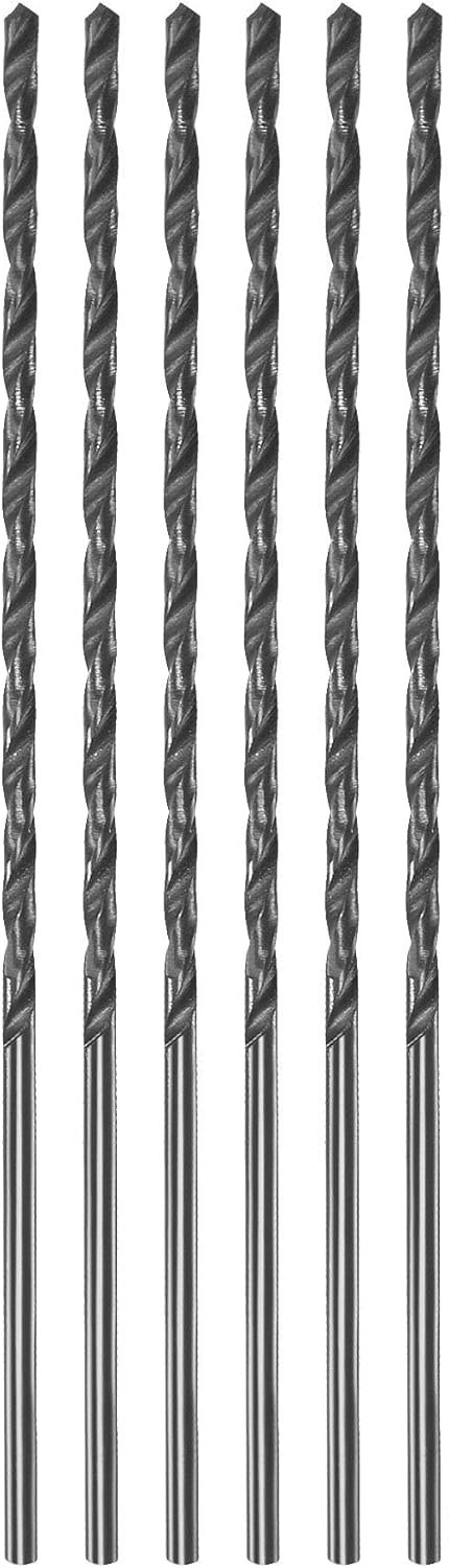 sourcing map High Speed Steel Lengthen Straight Shank Twist Drill Bit Fully Ground Black Oxide 1.5mm Drill Diameter 70mm Total Length 45mm Drill Bit Length 6 Pcs