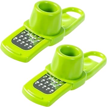 2Pcs Green Multifunction Ginger Grater Tool Mini Grater Nutmeg Grinder Garlic, Kitchen Manual Fruit Vegetable Nuts Chopper Grinder Garlic Presses Kitchen Utensils and Gadgets