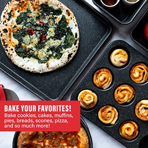 Granitestone Ultra Nonstick Bakeware Set, 5 Piece Dishwasher Safe Baking Pans Set with Muffin Pan, Loaf Pan, Round Baking Tray & Baking Sheet for Oven with Even Heating &No Warp Technology - Thumbnail 6