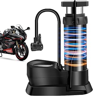 自転車用フロアポンプ | 足踏み式 折り畳み インフレーター - 160 PSI 高圧 自転車 フロア ポンプ 圧力計 付き ニードル バルブ 付属 - 自動車・ボール・スクーター・バスケットボール・マットレス・風船用