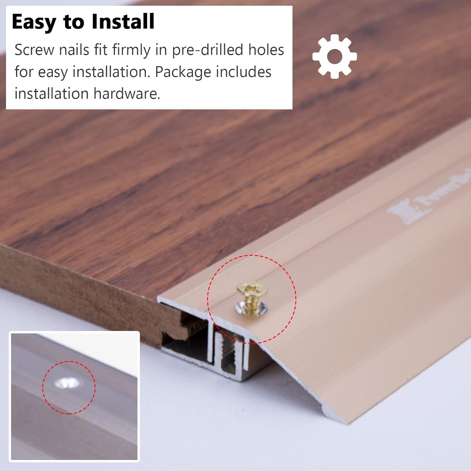 Transition Strip for Uneven Floors,Non-Slip Door Threshold Inside Carpet Edge 1.5cm high,Wide Floor with Screw for Scooter Sweeping Robot