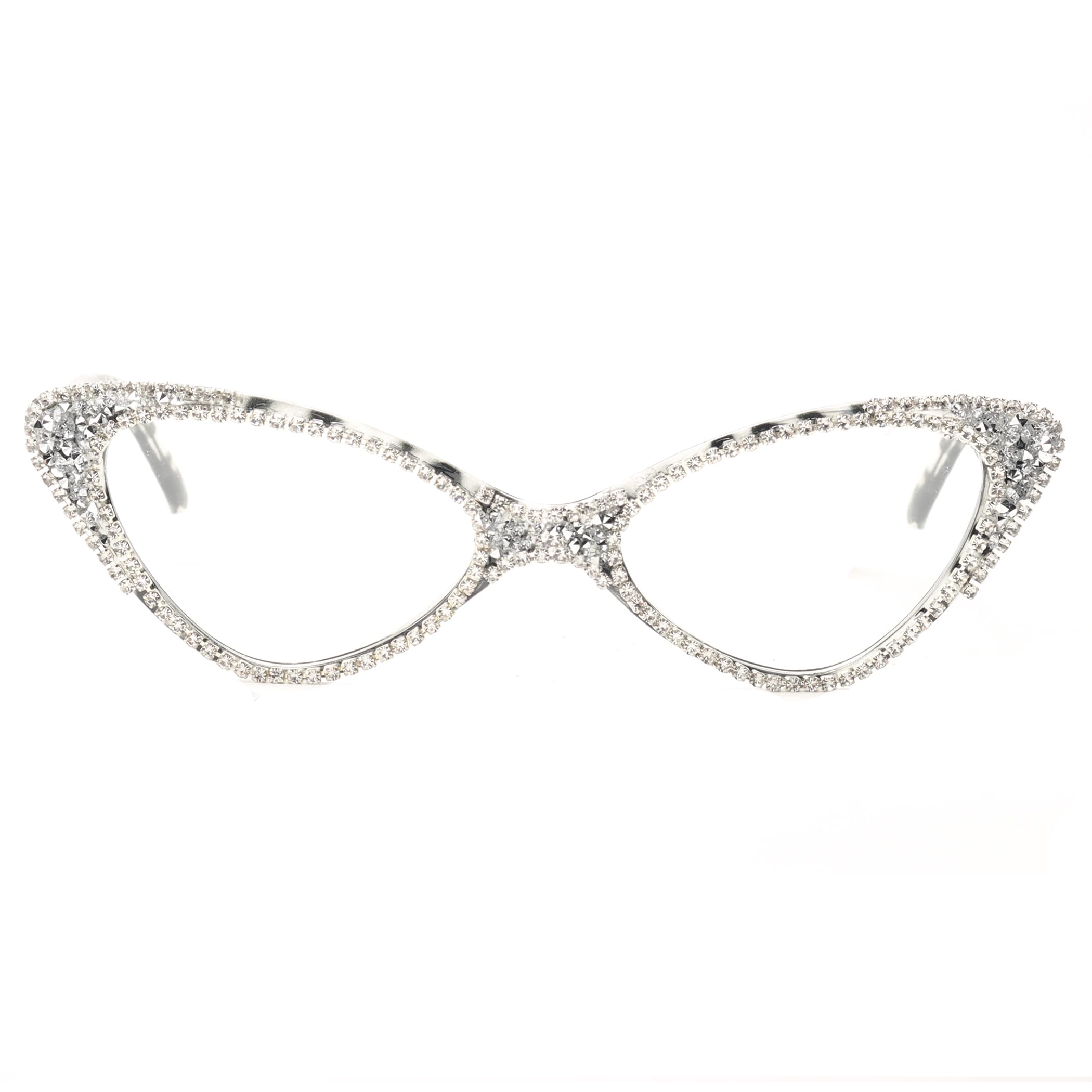 bullabulling Cat Eye Rhinestone Reading Glasses for Women Sparkling Crystal Eyewear Frames Trendy bling Diamond Reader (black demi, 3.25, x)