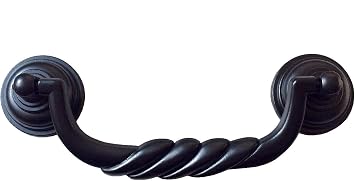 4.5" C-C 4 1/2 inch Centers Black Bail Drawer Pull Drop Swing Handles Dresser Pulls Cabinet Knob Vintage Style 114 mm Centers