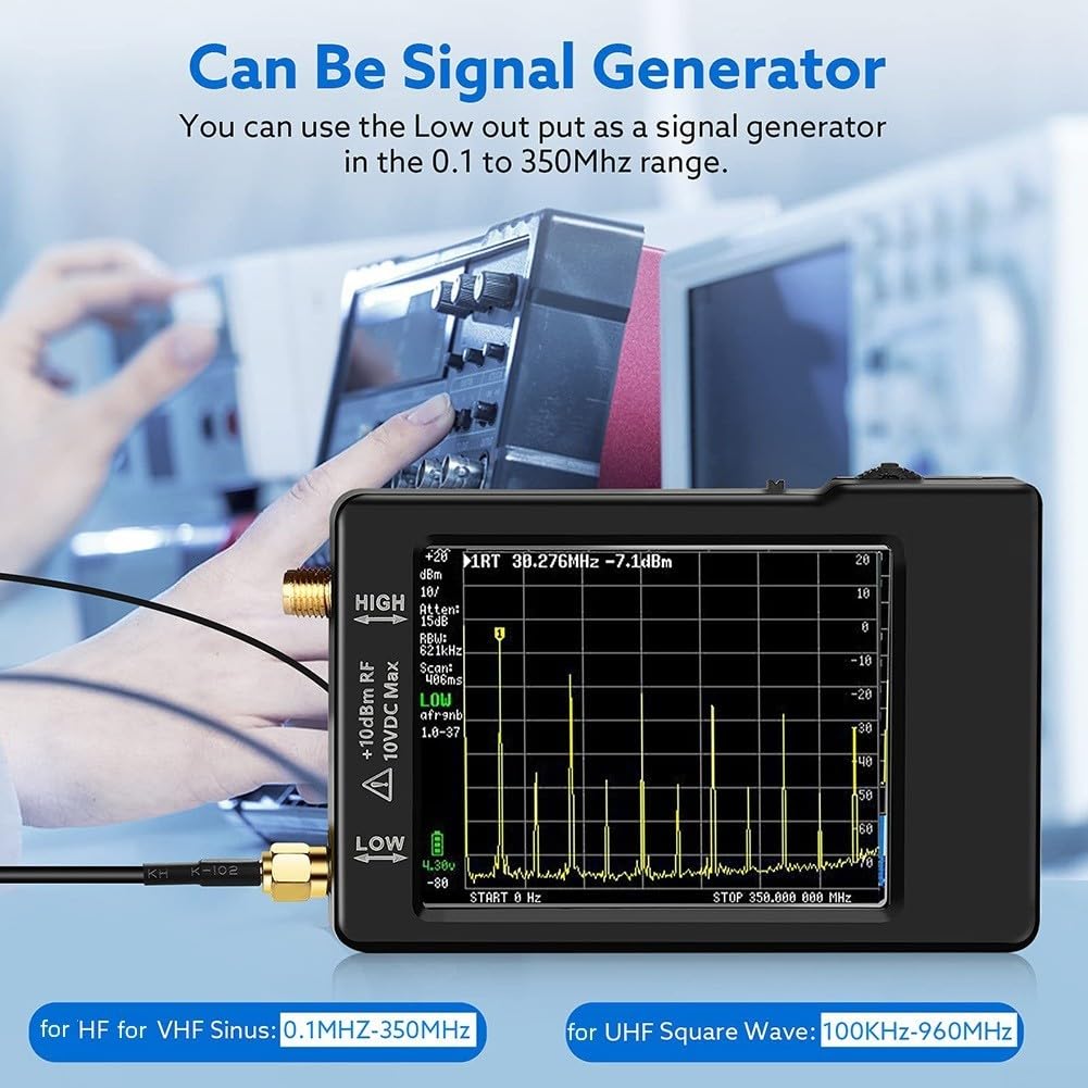Analyseur de spectre portable Tinysa - Analyseur de fréquence portable compact - Pour les fréquences HF à UFor HF dans un design léger