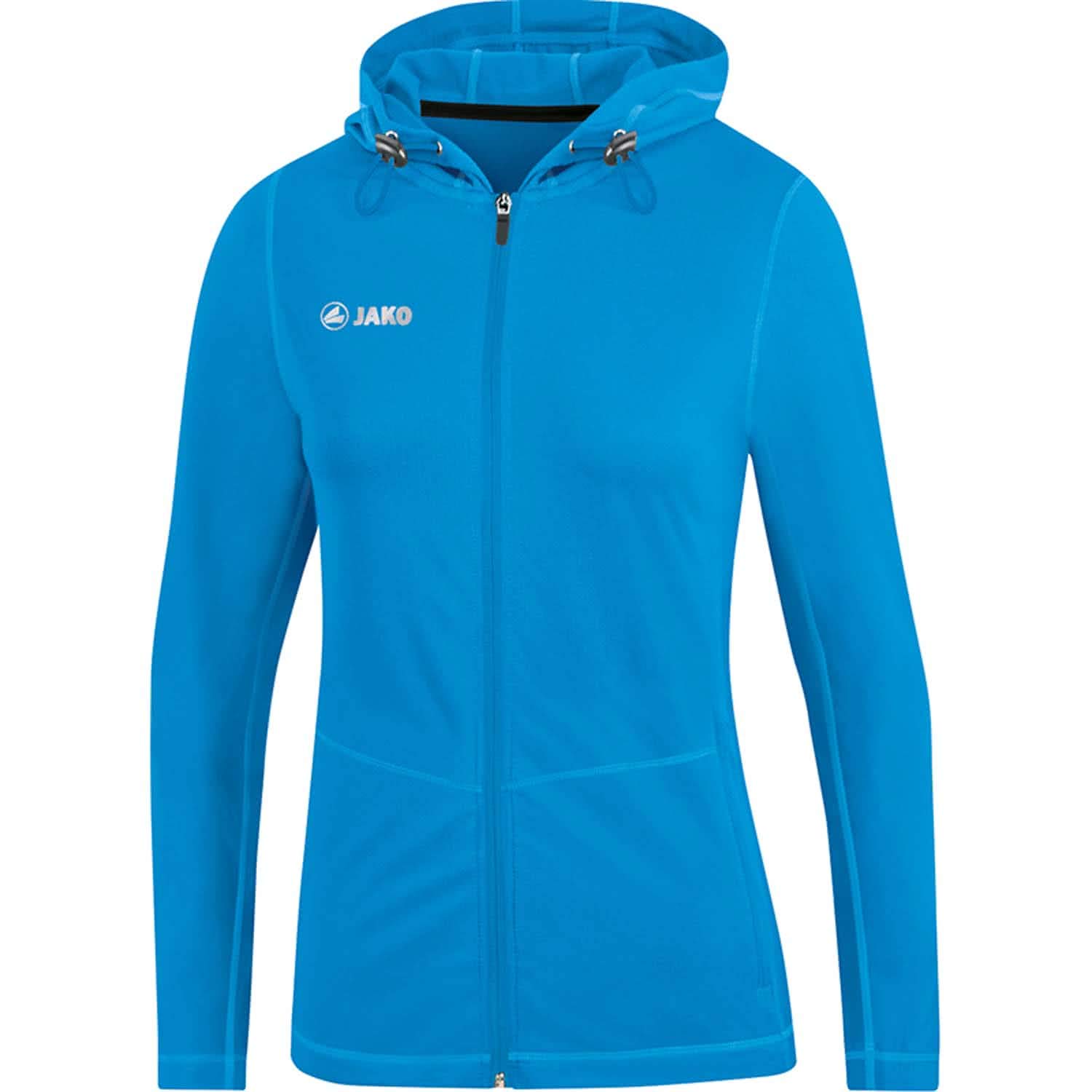 JAKO Women's Run 2.0 Hooded Jacket, Womens, Hooded Jacket, 6875, Blue, 44 (EU)