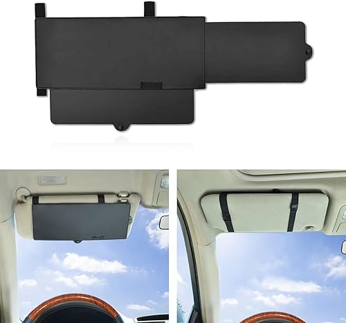Miniatura 6 de 1 extensión de visera solar antirreflejos para automóvil, 12.2 x 5.9 pulgadas, visera solar retráctil multifuncional con clip, visera de protección