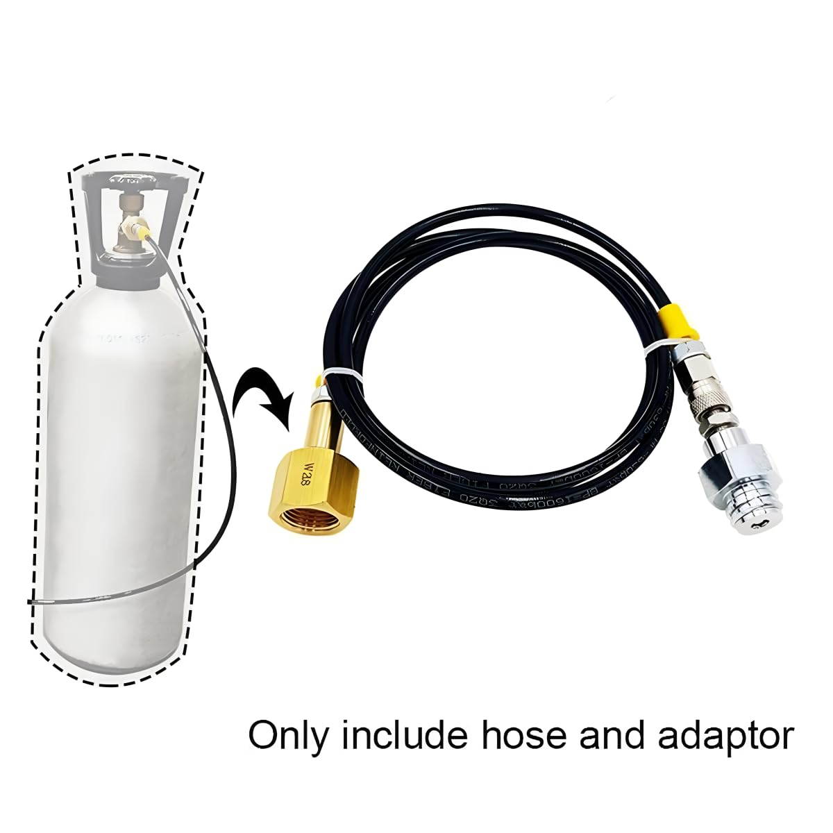 Adattatore CO2 tubo ad alta pressione 1,5 m per macchina Grohe Blue Home da 2 – 10 kg bombole serbatoio cilindro