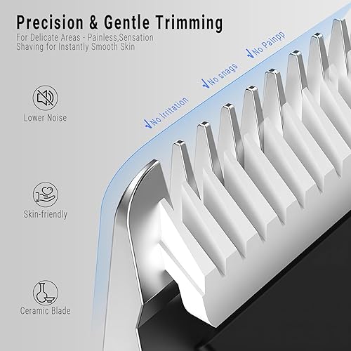 Miniatura 2 de Recortadora corporal para hombres, afeitadora eléctrica 2 en 1 para cabello púbico, pecho, piernas, IPX6, impermeable, húmedoseco, afeitadora de