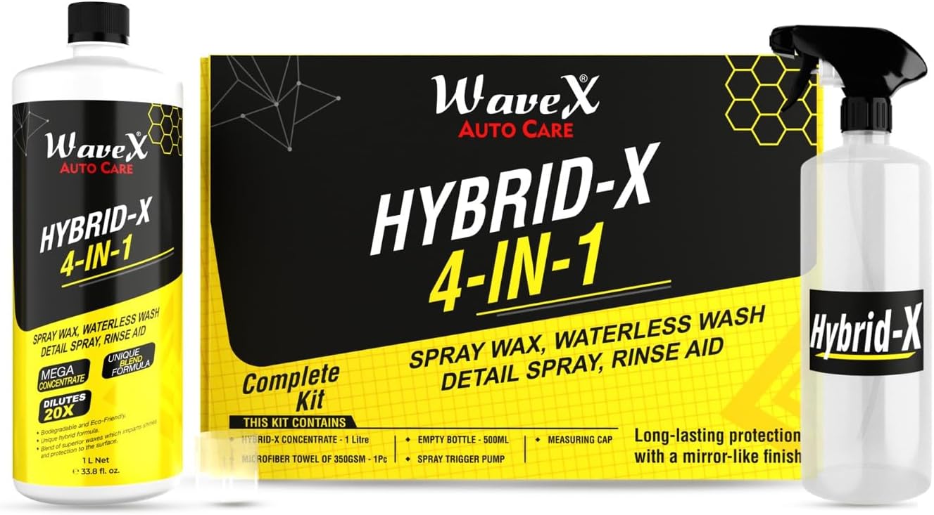 Wavex HybridX Car Wax, Waterless Car Wash, Rinse Aid and Quick