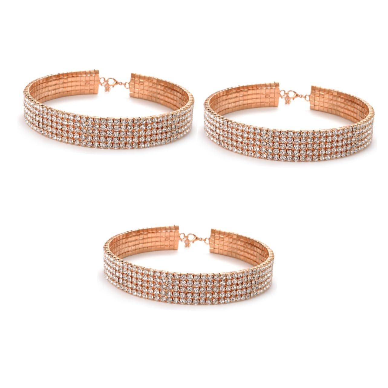 Collier Choker Diamant Cristal Rose anti-torsion avec strass robustes - 8