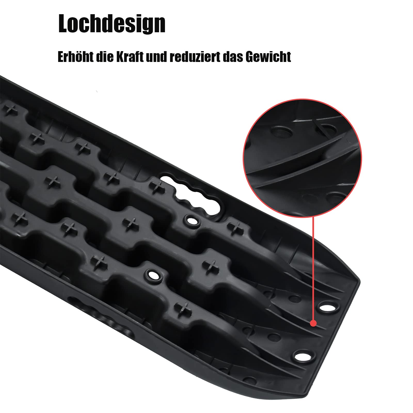 LARS360 2 Stück Traktionshilfe, Traktionsmatte Für Anfahrhilfe Schlamm Schnee, Recovery Board Offroad Tracks Traction Mats, Gripmatte Anfahrhilfe Schnee Reifenleiter für PKW LKW