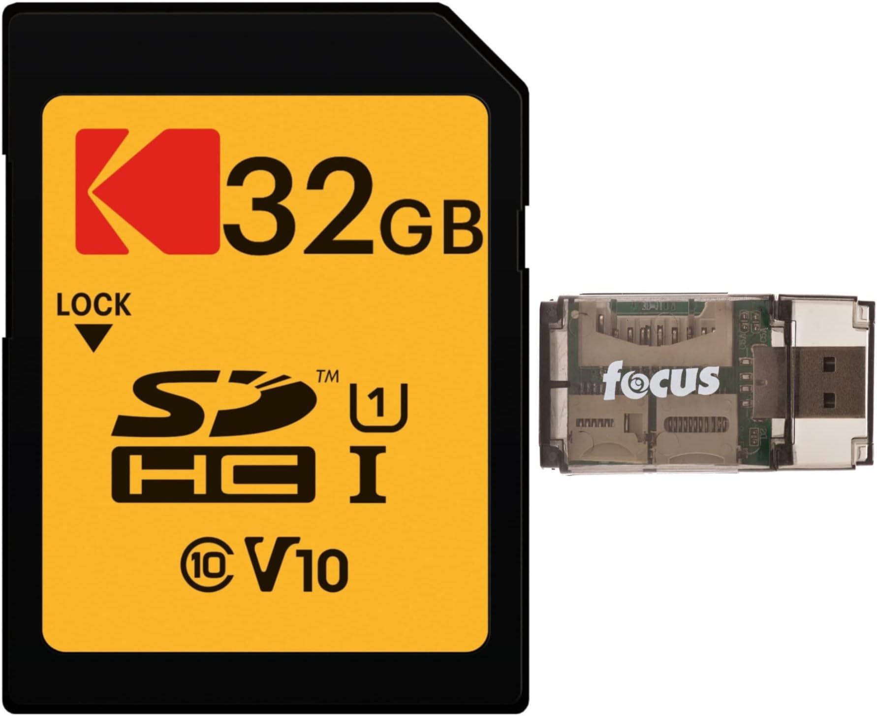 Kodak 32GB SDHC Memory Card Bundle | All-in-One Card Reader, (2 items)