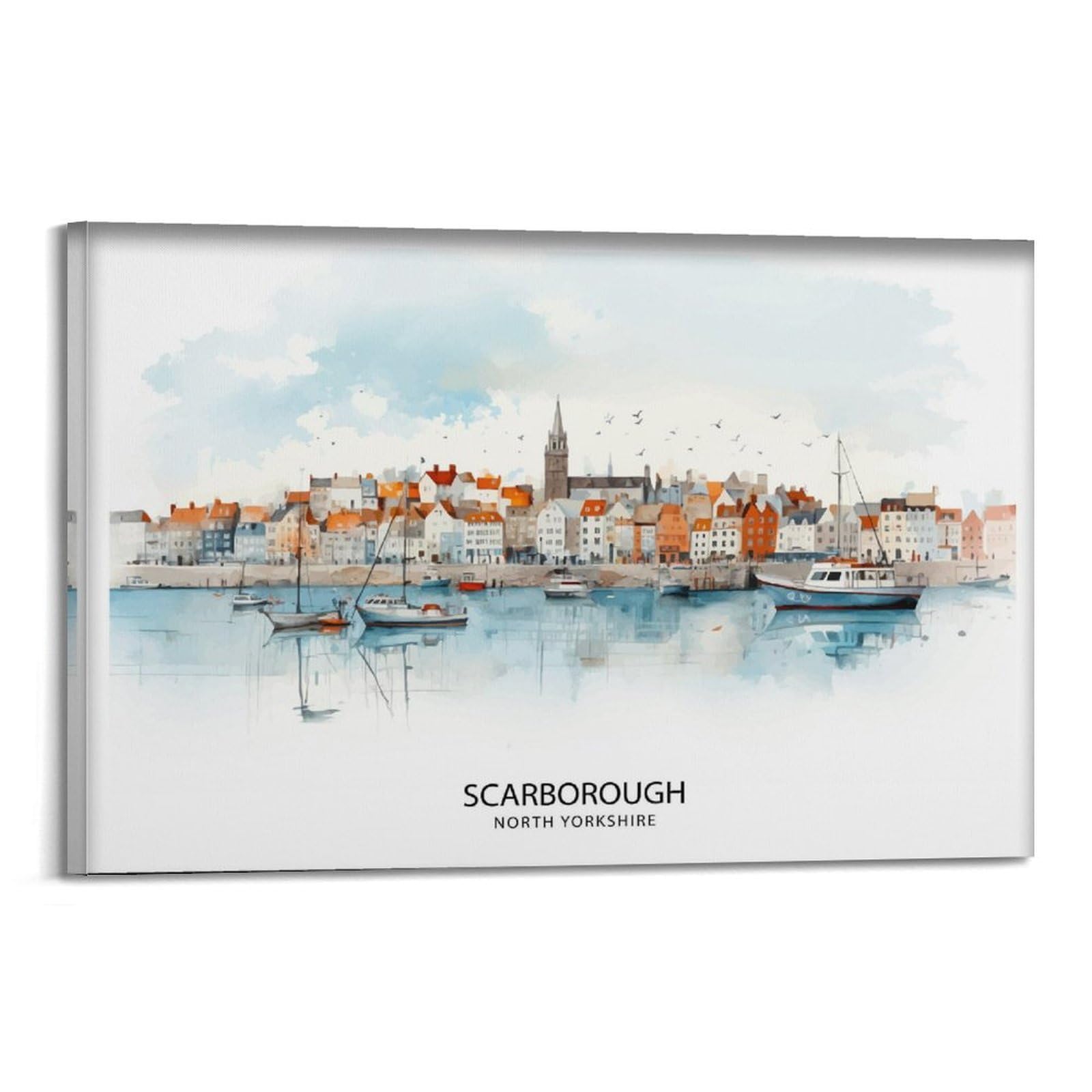 xiaoxiaoshen Scarborough Skyline UK Lover_7 Canvas Poster Wall Art Prints Room Aesthetic Murals Bedroom And Living Decorations 20x30inch(50x75cm)