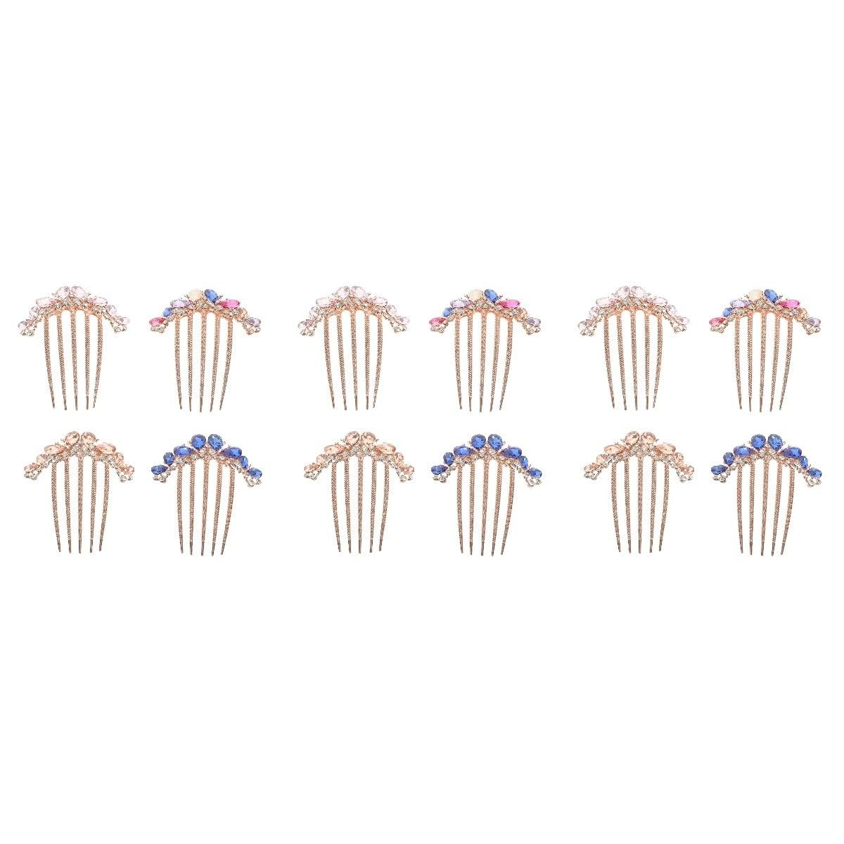 Healeved 12pièces Peigne à Cheveux Strass Accessoires Décoratifs Pour Femmes Peignes à Insérer Élégants Pour Occasions Spéciales Quotidien