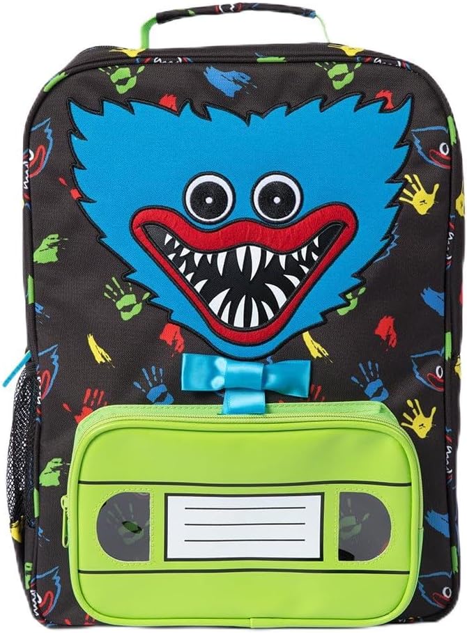 Poppy Playtime - Huggy Wuggy Backpack (16" School Bag w/Embroidery & Five Compartments)