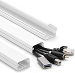 39in Couvertures de cordon pour fils sur mur, YCLYC Couverture de cordon mural, grande TV Kit mural de l'hébergeur de câbles, blanc TV Hider de cordon pour mur TV, Organisateur de câbles électriques, 3 x L13in W1,2in H0,7in