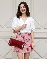 Vista 3 de Herald Pequeño bolso de hombro para mujer, bonito bolso de mano de moda con correa ajustable Rojo vino