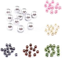 Vista 2 de Cuentas sueltas de perlas de imitación ABS, cuentas acrílicas de plástico para hacer joyas, 20 colores (negro, 0.118 in x 400 unidades)