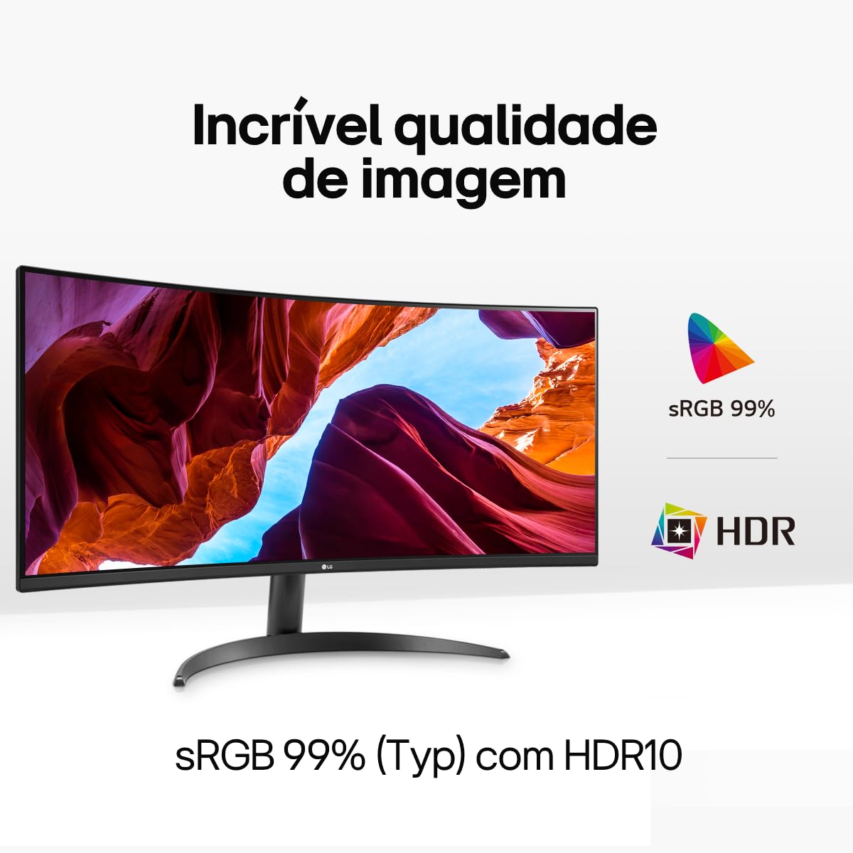 Monitor LG UltraWide Curvo - Tela VA de 34”,2K WQHD 3440 x 1440