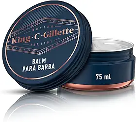 KING C. GILLETTE, Bálsamo para Barba 75ml, produtos para barba, cuidado da barba para Homens, Barba hidratada e definida