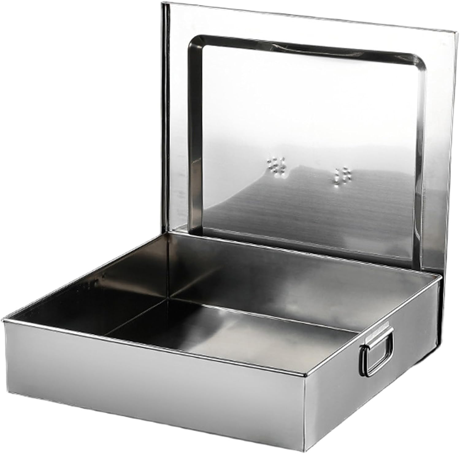 Stainless Steel Trays with Dust Cover, Dishwasher Drain Pan with 2 Handles, Oil Drip Tray for Kitchen Baking, Dental Soiled Dressings(51 * 51 * 12cm/20.1 * 20.1 * 4.7in)