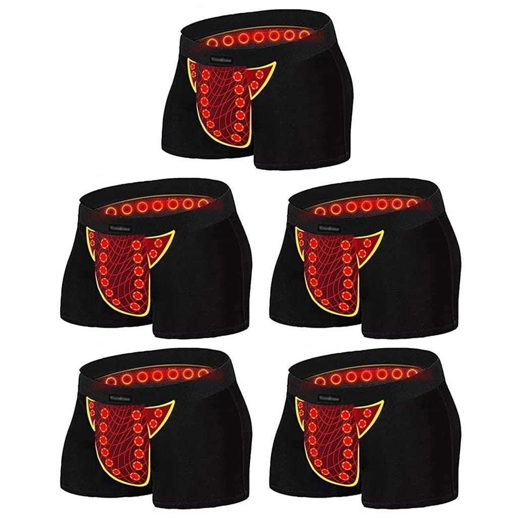 BITELFBITELF Men's underwear Magnetic boxer's underpants Function boxer's underpants Modal breathable boxer's underpants 2 3 5pcsL-4XL (black) (Color : Black 5pcs, Size : 3X-Large)