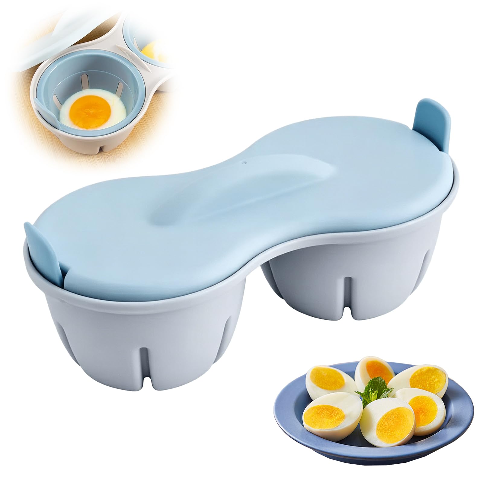 GMBANK Egg Poacher Microwave Egg Cooker, Poached Egg Maker Microwave