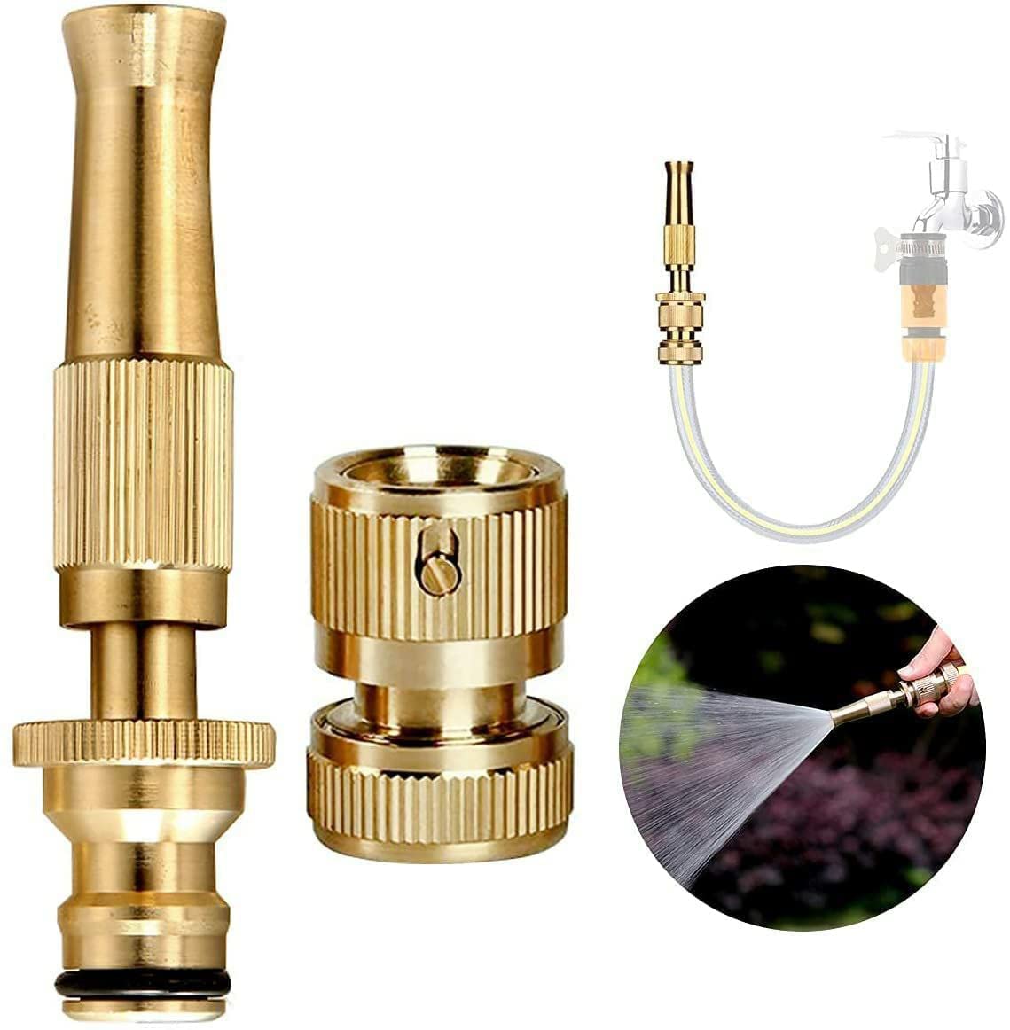 DRUCILA Brass Nozzle Water Spray Gun Hose Connectors Soft rubber sleeve water spray for Car Bike Window Cleaning and Plants Sprayer for Gardening Hose Pipe Spray Water Gun (Spray Water Gun Brass) (B0BHWPY3WT) Amazon Price History, Amazon Price Tracker