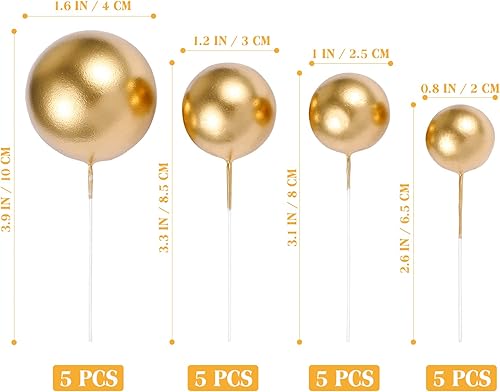 Miniatura 2 de Amosfun 20 piezas de mini globos para decoración de tartas, bola de espuma, decoración de pasteles, decoración para bodas, aniversarios, día de San