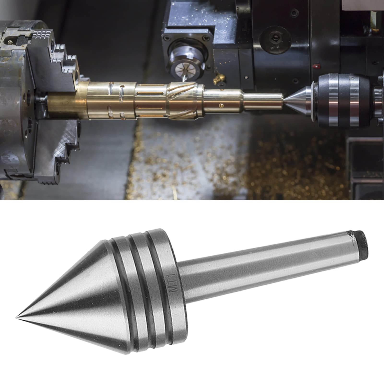Contropunta con Cuscinetti a Sfera da 60 Gradi Live Center Mt1, Acciaio Ad Alta Velocità Elevata Durezza Processo Preciso di Lavorazione del Legno Centro Contropunta Live, per Torni per Tornitura