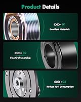 Vista 6 de SCITOO Embrague del compresor de CA para Honda CRV 2.4L 2007-2014, para Honda Civic 2.4L 2012-2015, para Acura RDX 2.3L 2007-2012 CO 4920AC